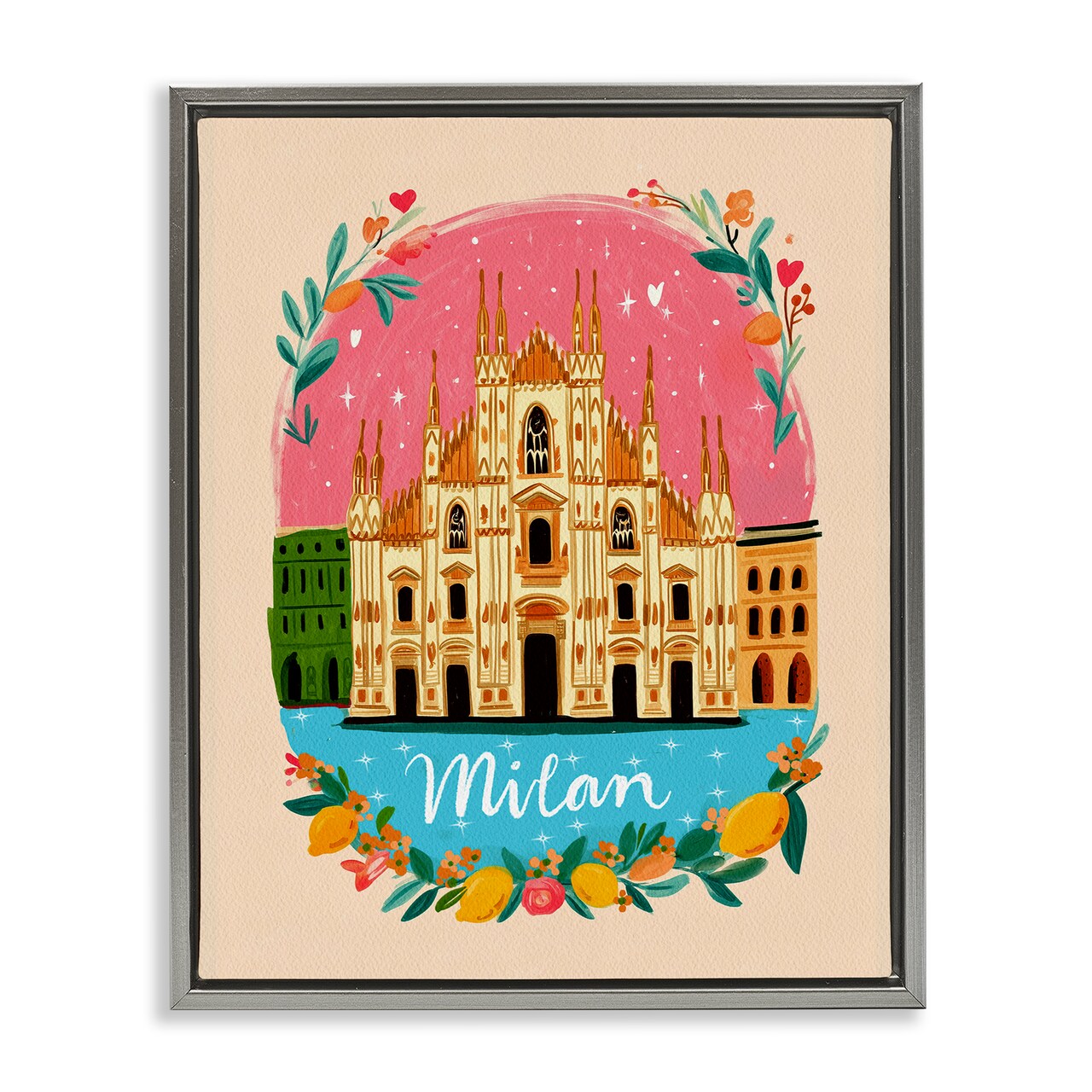 Stupell Industries Floral Bordered Milan Floating Frame, design by Yen
